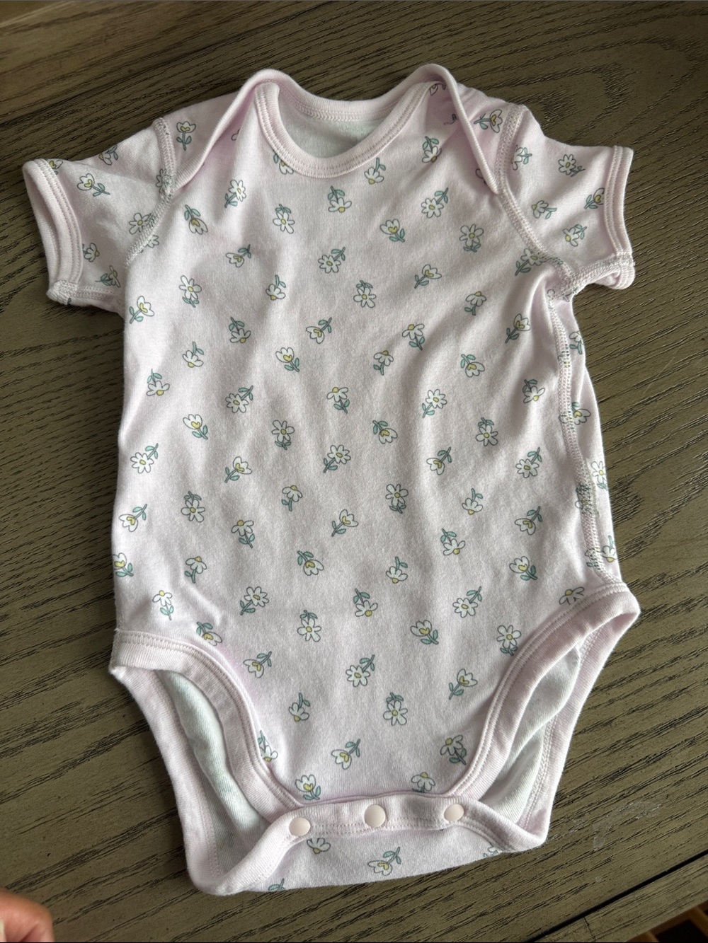 Baby Girls Pink Floral One-Piece Bodysuit